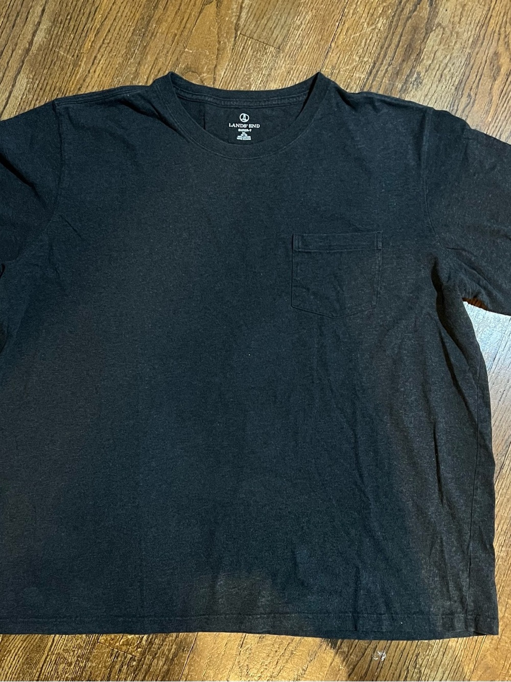 Lands' End Men’s Black Pocket Crew Neck T-Shirt - Size XL
